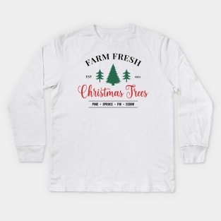 Farm Fresh Christmas tree Kids Long Sleeve T-Shirt